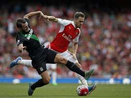 Erik Pieters (L), in an archive photo, was abused on social media. AFP