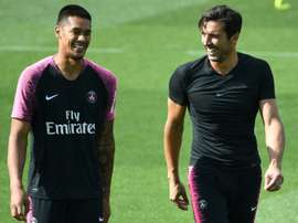 Areola and Buffon together in training for PSG. AFP