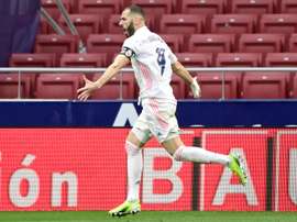 Benzema got Real Madrid a late leveller at Atletico. AFP