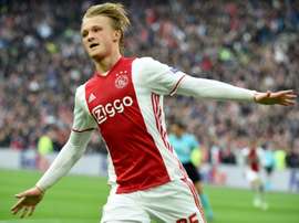 Dolberg scored twice in the win over Feyenoord. AFP