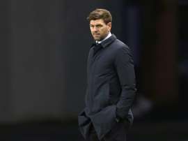Steven Gerrard was sent off for arguing during Rangers' victory at Livingston. AFP