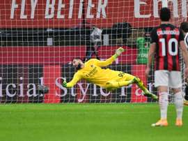 Chiesa (R) scored twice as Juventus beat AC Milan 1-3 on Wednesday. AFP