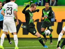 Arnold broke Gladbach's hearts with a stoppage time winner for Wolfsburg. AFP