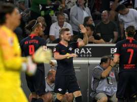 Werner scored twice as Leipzig made it three wins from three. AFP