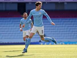 John Stones got the decisive goal as Man City won their 20th game in a row. AFP