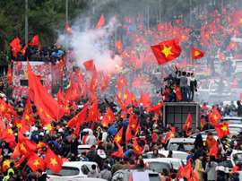 Crowds gathered to welcome the youngsters home. AFP
