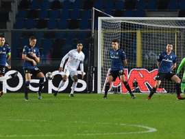 Ferland Mendy (L) scored the only goal as Real Madrid beat Atalanta. AFP