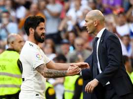 Isco et Zidane ont fait la paix à Bergame. AFP