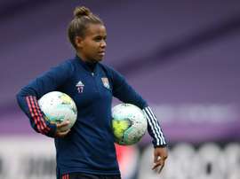 Nikita Parris put Lyon ahead against Brondby in the Women's CL. AFP