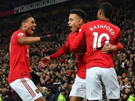 Grealish, Maddison e Sancho, o trio de objetivos do United para o verão. AFP