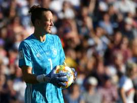 Germany goalkeeper Almuth Schult is yet to concede a goal at the tournament. AFP