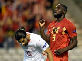 Romelu Lukaku buteur lors de la victoire face à la Suisse 2-1. AFP