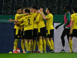 Dortmund bat M'Gladbach et jouera les demi-finales. AFP