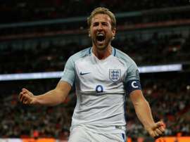 Kane resolveu e colocou a Inglaterra no próximo Mundial. AFP