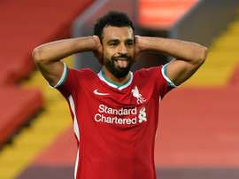 Mohamed Salah será desfalque contra o líder da Premier League. AFP