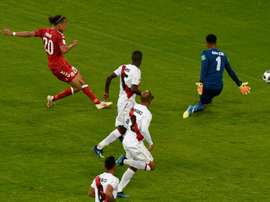 Poulsen inscrit le but de la victoire. AFP