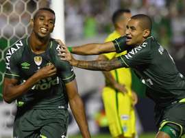 La joie de Otavio du Chapecoense après son but face à Atletico Nacional en Recopa Sudamericana. AFP