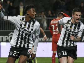 Jeff Reine-Adelaide (l) could be signed by AC Milan after impressing at Angers. AFP