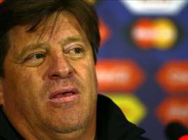 El director técnico de la selección mexicana de fútbol, Miguel Herrera, asiste hoy, jueves 18 de junio de 2015, a la conferencia de prensa en el estadio El Teniente, en Rancagua (Chile). EFE
