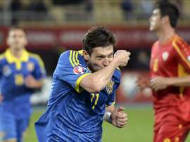 El ucraniano Yevhen Seleznyov, celebrando un tanto. EFE
