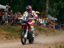 El motociclista español Joan Barreda Bort participa en la etapa prólogo del Rally Dakar 2016, este 2 de enero, en la localidad de Arrecifes, a 80 kms. de Rosario (Argentina). EFE