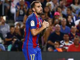L'attaquant du FC Barcelone, Paco Alcacer dans un match de Liga. EFE/Archivo
