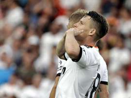 Gameiro ne veut pas quitter Valence. EFE/Manuel Bruque/Archivo
