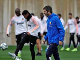 El Valencia entrenó este lunes. EFE/ManuelBruque