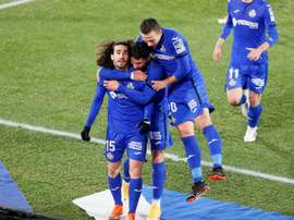 Cucurella hizo el empate para el Getafe. EFE