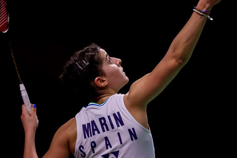 Carolina Marin durante su partido contra Tai Tzu Ying, este domingo. EFE/EPA/BADMINTON ASSOCIATION OF THAILAND