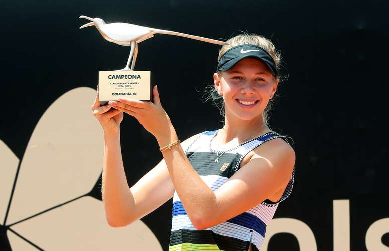 La tenista estadounidense Amanda Anisimova posa al ganar el Claro Open Colsanitas WTA el 14 de abril de 2019, en Bogotá (Colombia). EFE/LEONARDO MUÑOZ/Archivo