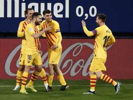 La joie du Barça après le but de Benzema ! EFE
