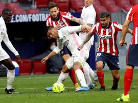 Atlético e Real Madrid empataram em 1 a 1 pela 26ª rodada do Campeonato Espanhol. EFE/JuanJo Martín