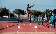 La saltadora venezolana Yulimar Rojas en su participación en la prueba de triple salto durante el meeting Ibiza de atletismo Toni Bonet 2021 que se ha celebrado en la isla ibicenca. EFE / Sergio G. Cañizares.