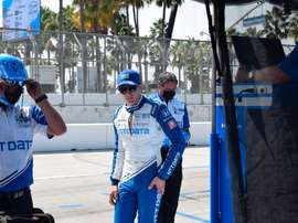 El piloto español Alex Palou reacciona, el 25 de septiembre de 2021, en el circuito de Long Beach, durante Grand Prix de Long Beach (EEUU). EFE/ Alex Segura