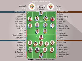 Onces confirmados de Almería y Elche. BeSoccer