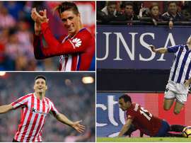 Aritz Aduriz, Gaizka Toquero y Fernando Torres. BeSoccer