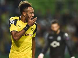 Aubameyang a marqué le seul but de Dortmund contre le Hertha Berlin. Goal