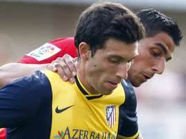 Borja Bastón disputa un partido de pretemporada con el Atlético. AtléticoDeMadrid.