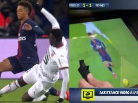 Niang vio la amarilla por la acción. Captura/BeINSports