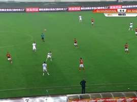Captura del momento en que Alan arranca en uno de los goles. Youtube