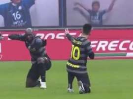 Le duo Lautaro-Lukaku a marqué au bout de 33 secondes contre le Genoa. Capture/ESPN