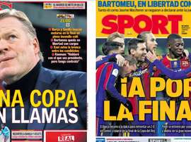 Capas dos jornais espanhóis AS e Sport.