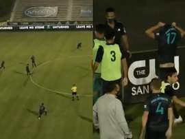 San Diego Loyal players walked off the park. Screenshot