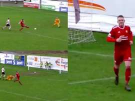 The Portadown was lucky a teammate was watching. Captura