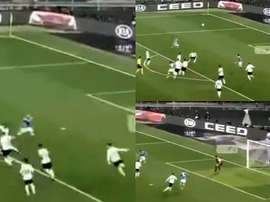 Gran acción entre Ounas y Verdi. Captura/beINSports