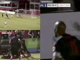 Drogba scored the winning goal in the 93rd minute. Captura