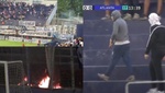 Caos en Argentina: 'barras bravas' con cuchillos en la grada, fuego...