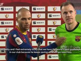 Martin Braithwaite scored the winning goal for Barcelona against Sevilla. DUGOUT