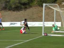 Wu Lei volvió a marcar frente al Almería. Captura/DUGOUT